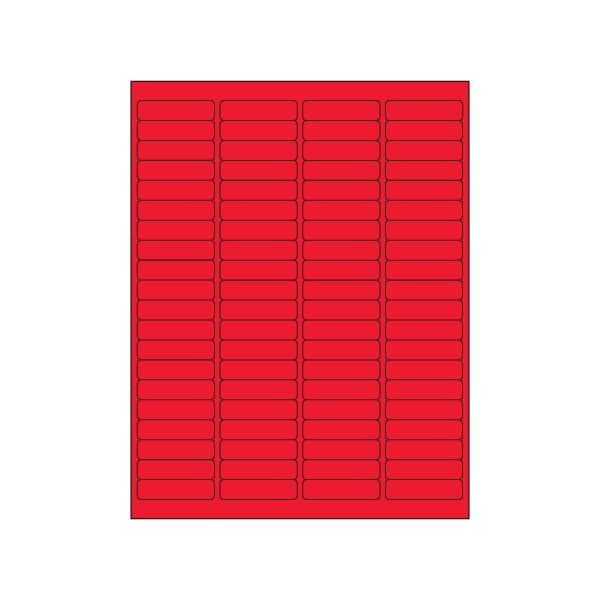 Bsc Preferred 1 15/16 x-1/2'' Fluorescent Red Rectangle Laser Labels, 8000PK BUY00015910 - main